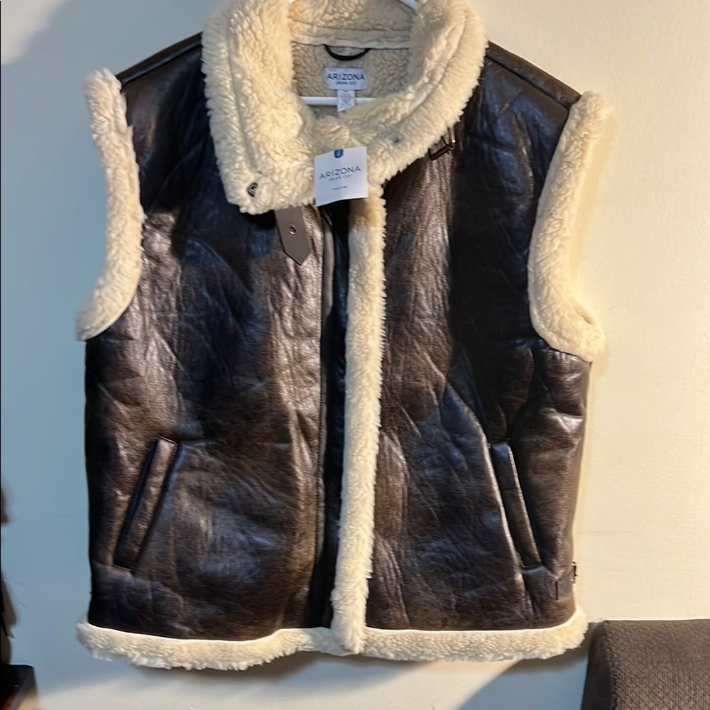 Arizona Jean Company Dark Brown Vest with Cream Shearling